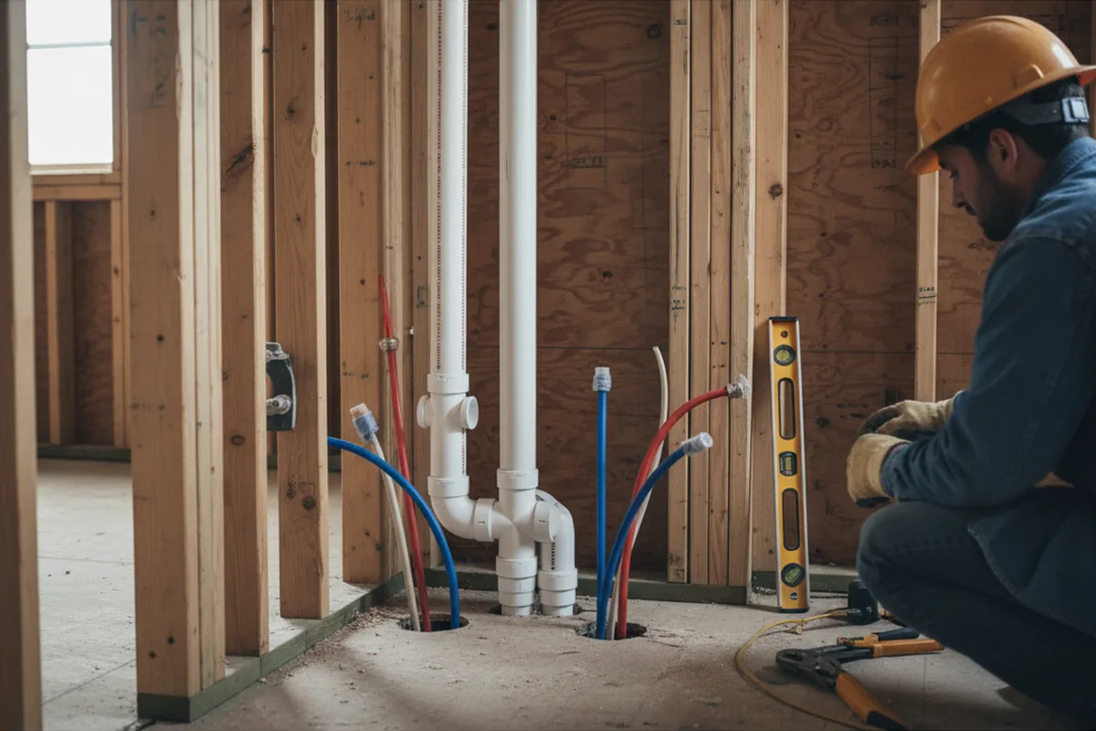 Drain and supply rough-in during Toilet Repair and Installation in Marion